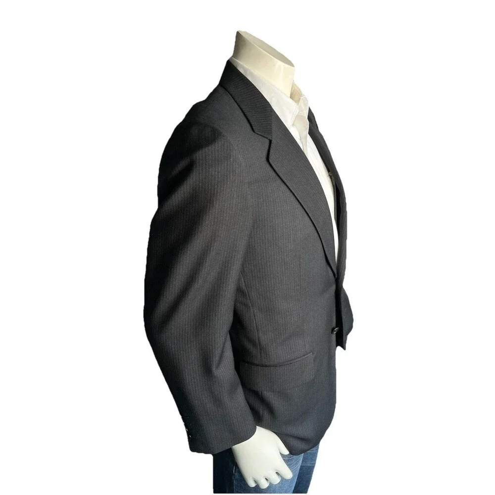 PAL ZiLERI Men 38-40R Blazer Designer Wool Pinstripe Suit Jacket Made In Italy